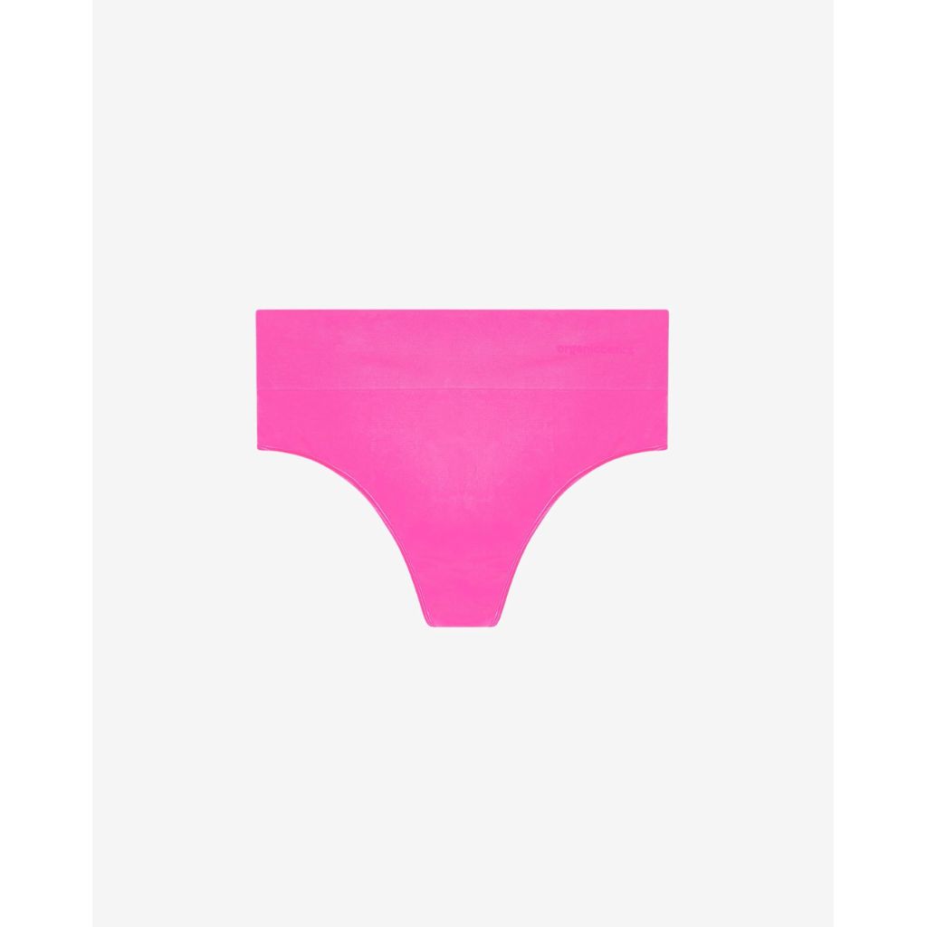 Organic Basics Womens Smooth Thong Seamless Underwear, Pink, Medium