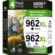EaseFusion 962XL Replacement, Ink Cartridges Combo Pack (Black/Yellow/Cyan/Magenta, 4 Pack)