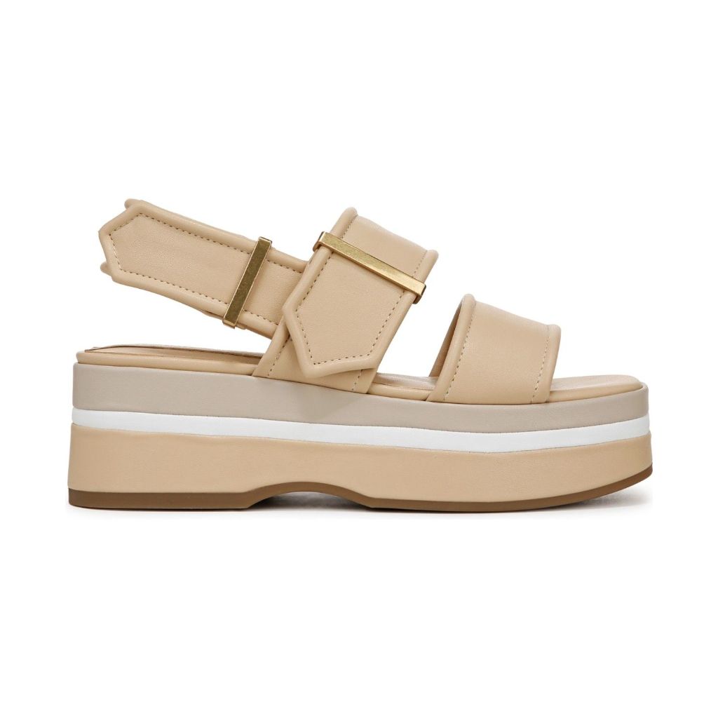 Franco Sarto Women's Piper Platform Slingback Sandals (Buff Beige Faux Leather) - Size 8.0 M