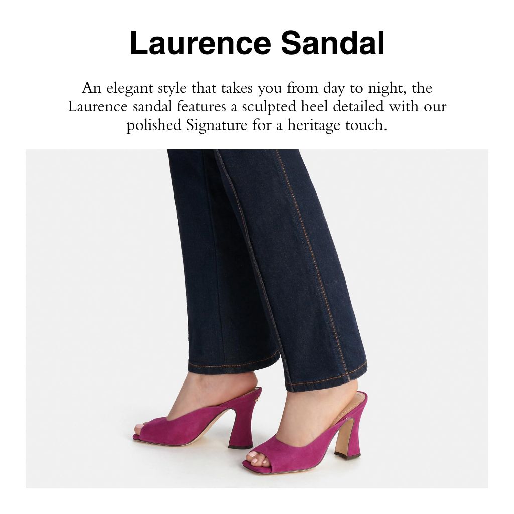 Coach Women's Laurence Suede Heeled Sandals - Deep Plum, Size 5.5B