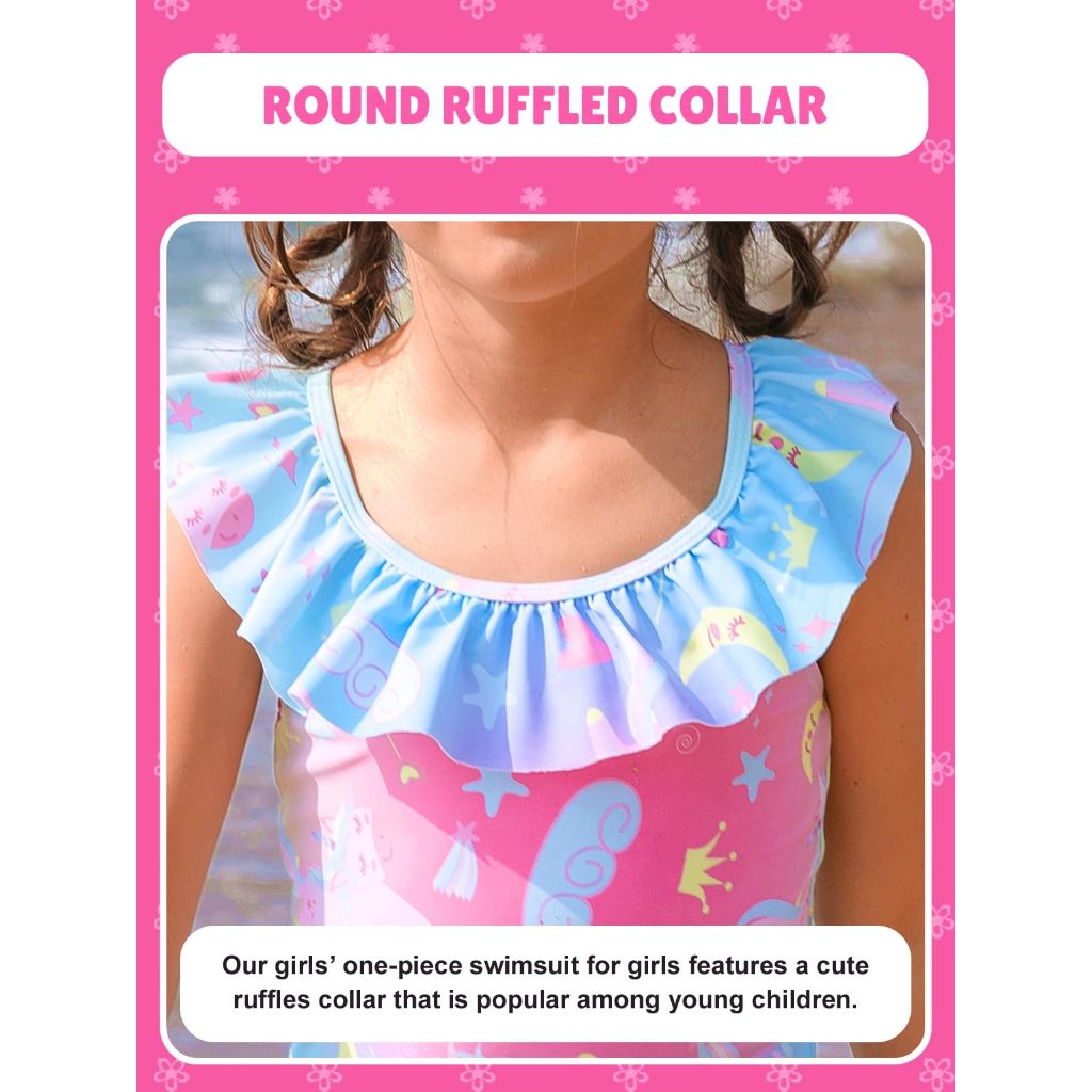 Angel season Toddler Girls Swimsuit, Rainbow Unicorn - Size 5