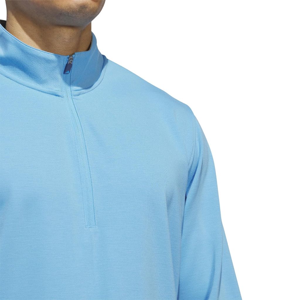 adidas Men's Authentic 1/4-Zip Sweatshirt - Powder Blue, 3XL