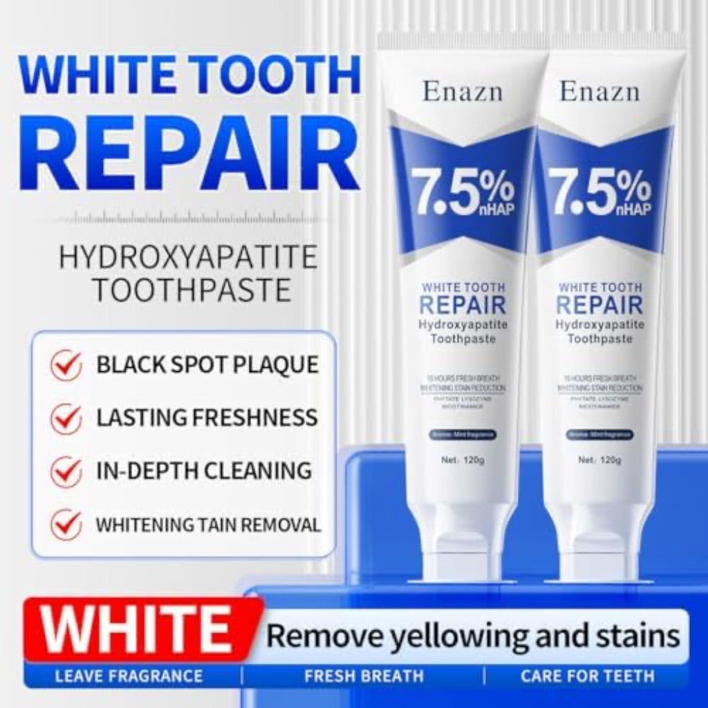 7.5% Nano Hydroxyapatite Toothpaste for Enamel Protection and Tooth Strengthening, Fluoride-Free -  Cooling Mint, 4.23 oz. (2 Pack)