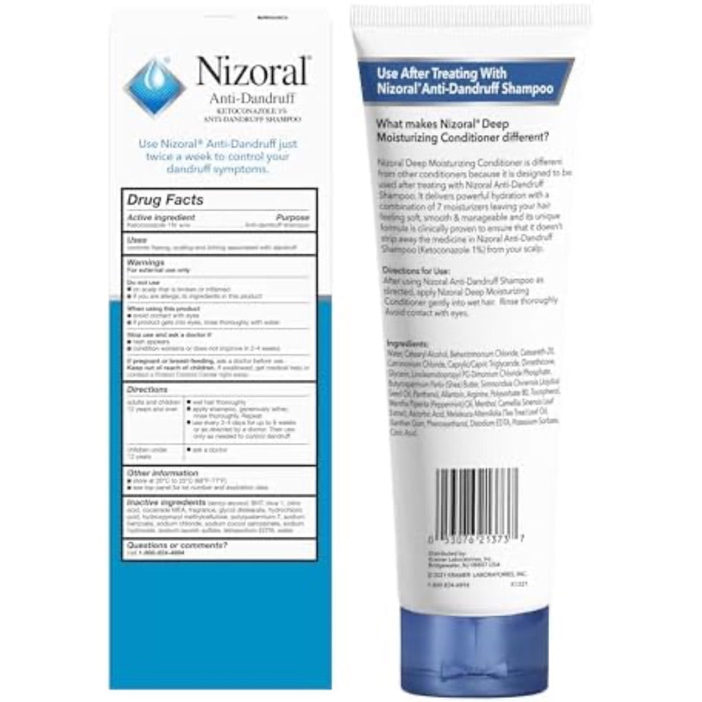Nizoral Anti-Dandruff Shampoo, 14 Oz + Deep Moisturizing Conditioner, 9.4 Oz Bundle