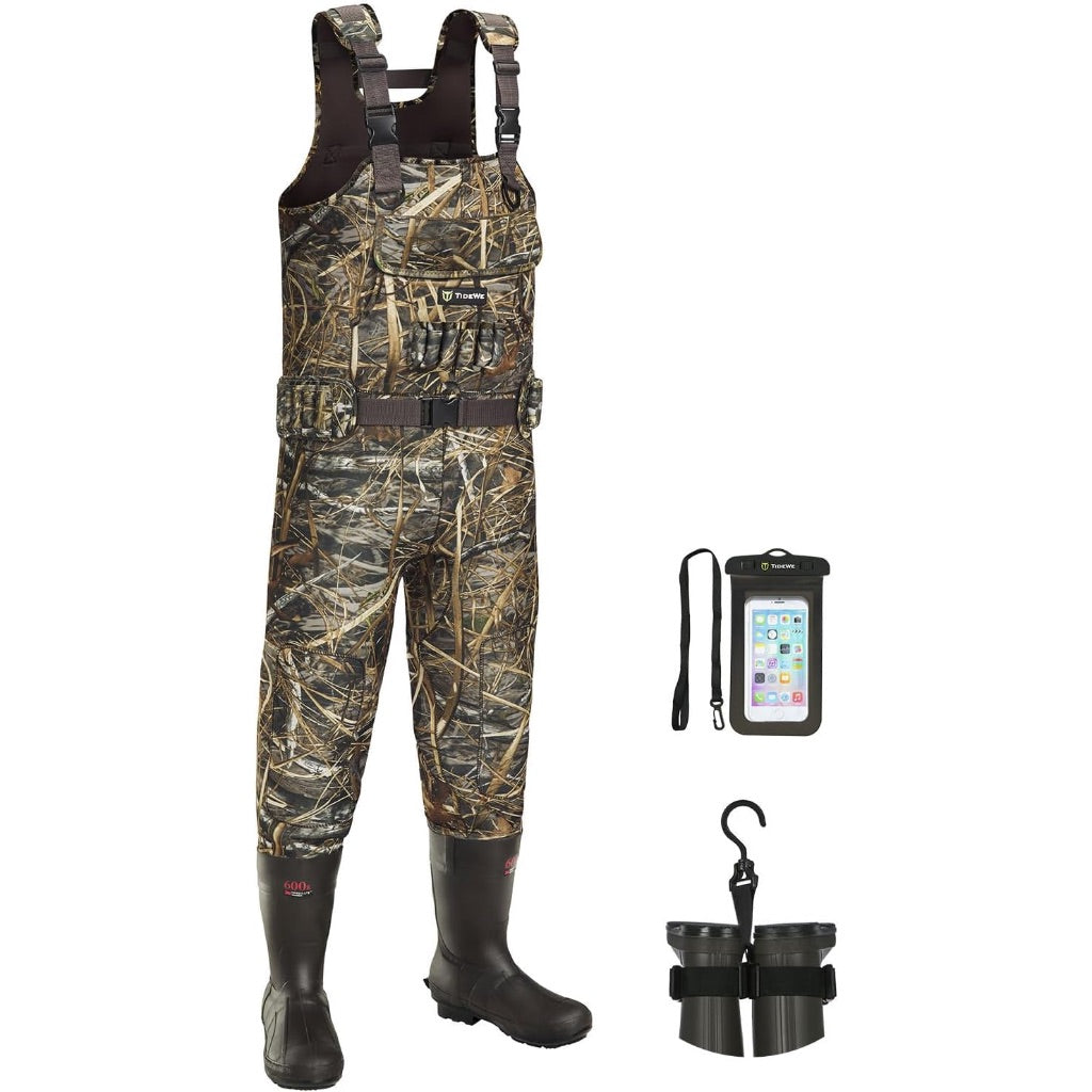 TIDEWE Men's 600G Insulated Hunting Waders with Boot Hanger, Size 8