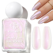 Modelones Pearl Nail Polish, 15 ml Quick Dry Chrome Nail Polish Holographic Iridescent Shimmer - 0.5 fl. oz.
