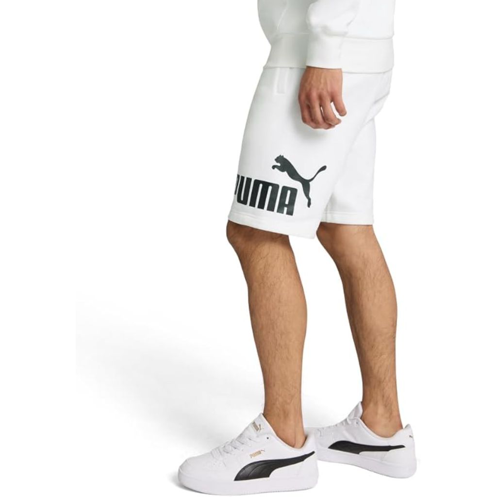 PUMA Men's Big Logo Fleece 10" Shorts, Puma White SS25 - 3XLT