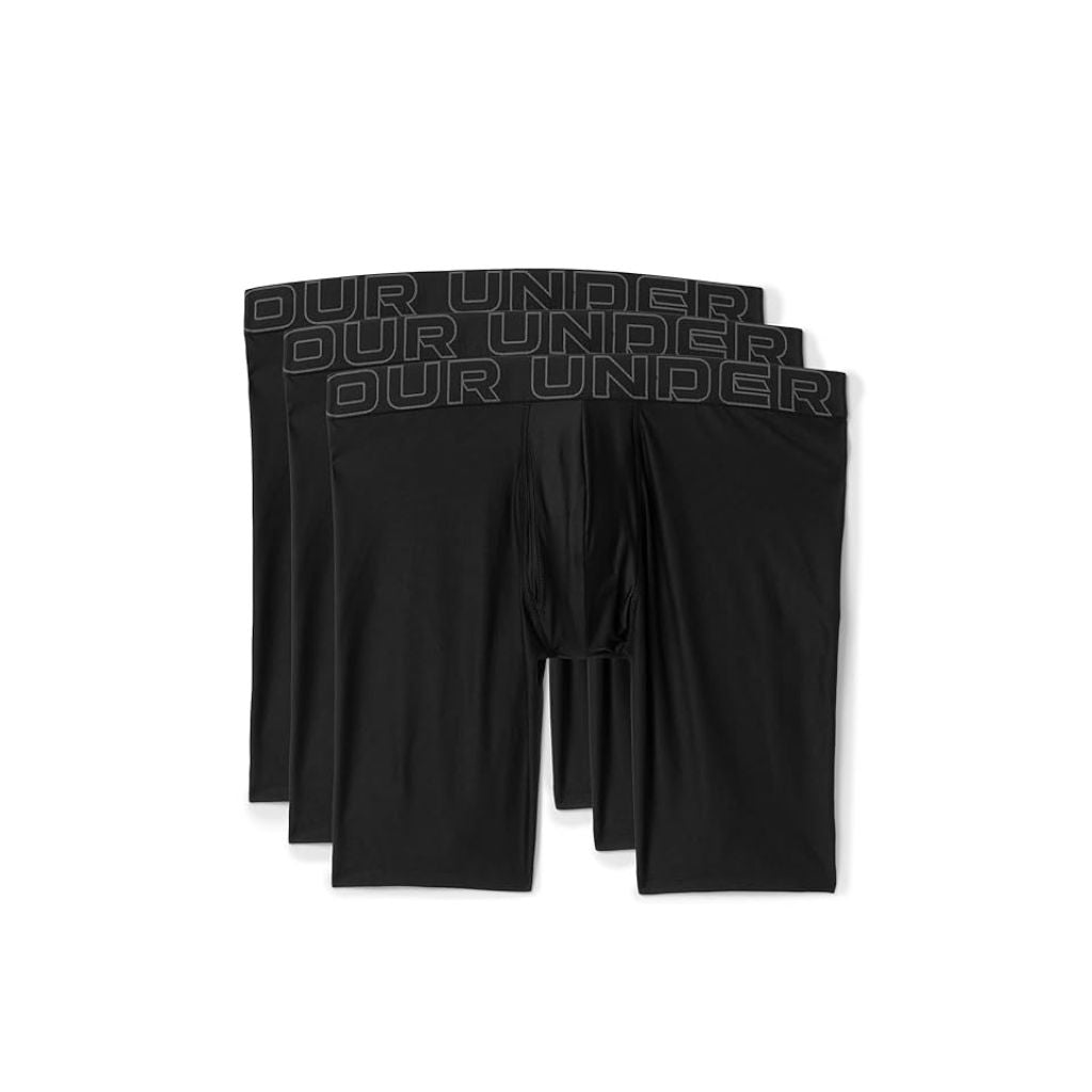 Under Armour Men's Performance Tech 9-in. Long Leg Boxer Briefs - Black, Size Large (3 Pair)