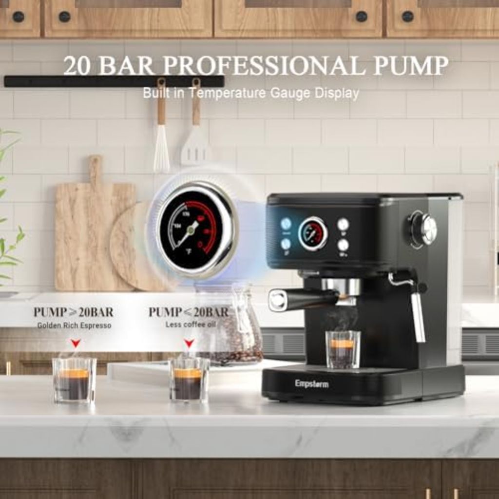 Empstorm Espresso Machine 20 Bar with Steam Milk Frother, Espresso maker Compatible for NS Original Capsules 2 IN 1 expresso maker, Professional Cappuccino Expresso Machine for Home and Office