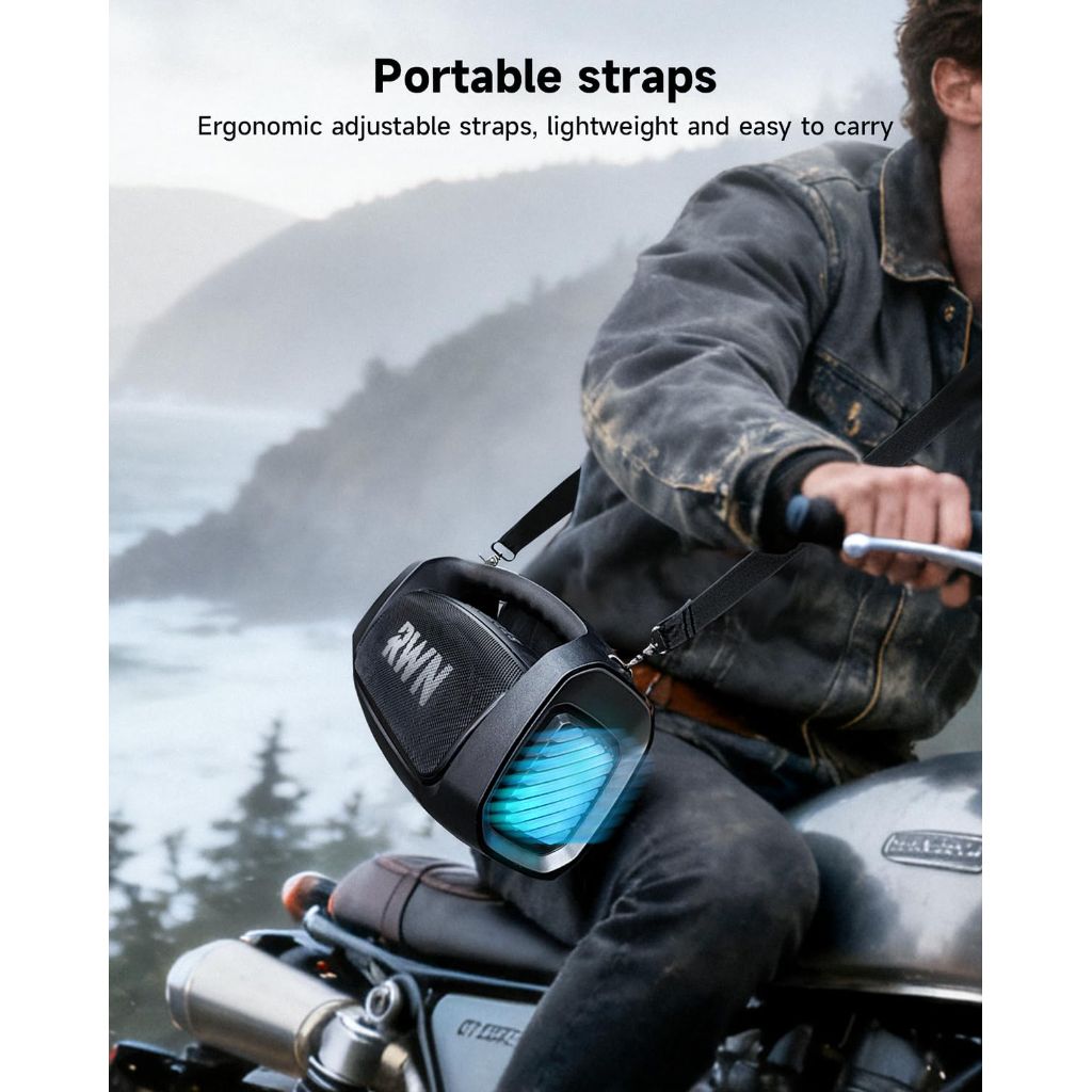 RWN Outdoor Bluetooth Waterproof Speaker  (Black)