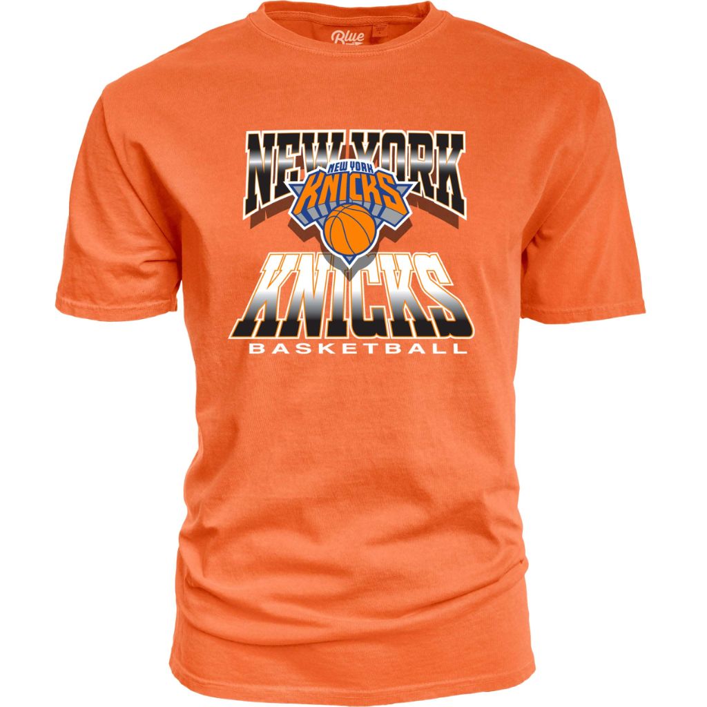 Blue 84 NBA Officially Licensed Ringspun T-Shirt - New York Knicks, Orange (XL)