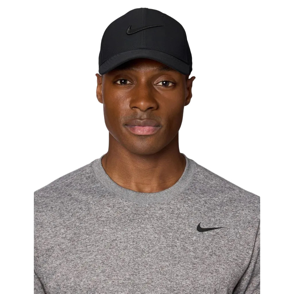 Nike Dri-Fit Club Structured Swoosh Cap, Black/Black, Small/Medium