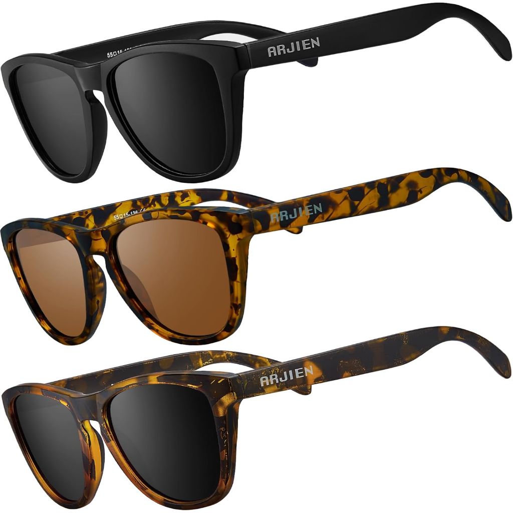 Arjien Square Polarized Sunglasses for Women Men, UV400 Protection, Ideal for Running Golf Driving, Travel Beach Essentials