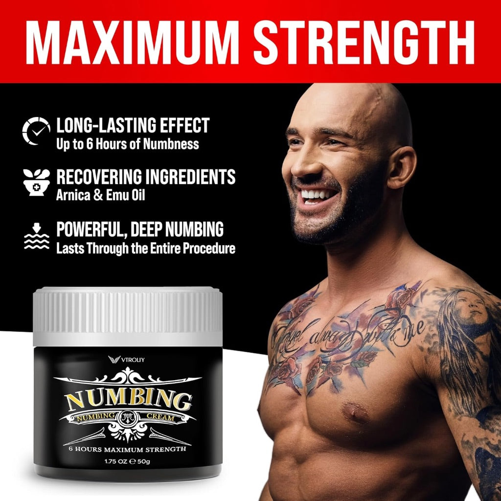 Deep Numbing Cream: Extra Strength Numbing Cream - Maximum Strength Soothing Formula (50g)
