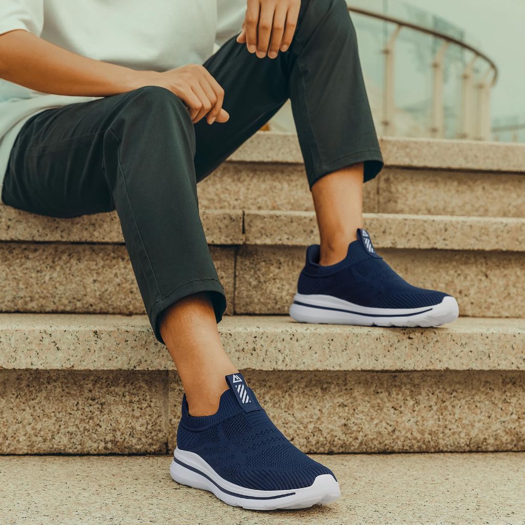 ODCKOI Men's Hands Free Slip On Shoes - Laceless Comfortable Walking Sneakers
