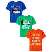 The Children's Place,Boys,School Days Short Sleeve Graphic T-Shirts,Multipacks,1st Day 1st Grade 3-Pack,Large