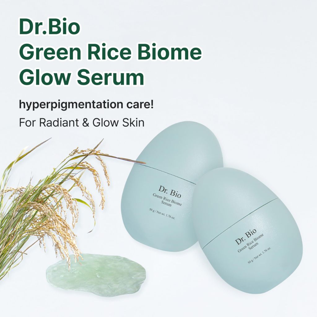 Dr. Bio Green Rice Biome Serum (1.69 fl.oz) with Probiotic, Vegan Korean Skincare for sensitive skin