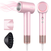 TurboLux High-Speed Hair Dryer, 200 Million Negative Ions 1500W w/Diffuser - Pink