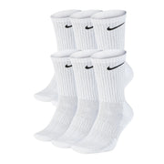 NIKE Unisex Performance Cushion Crew Socks with Bag (6 Pairs), White/Black, Medium