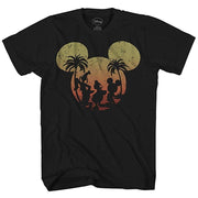 Disney Mickey Mouse Donald Duck Goofy Sunset Disneyland World Funny Mens Adult Graphic Tee T-Shirt (3XL, Black)
