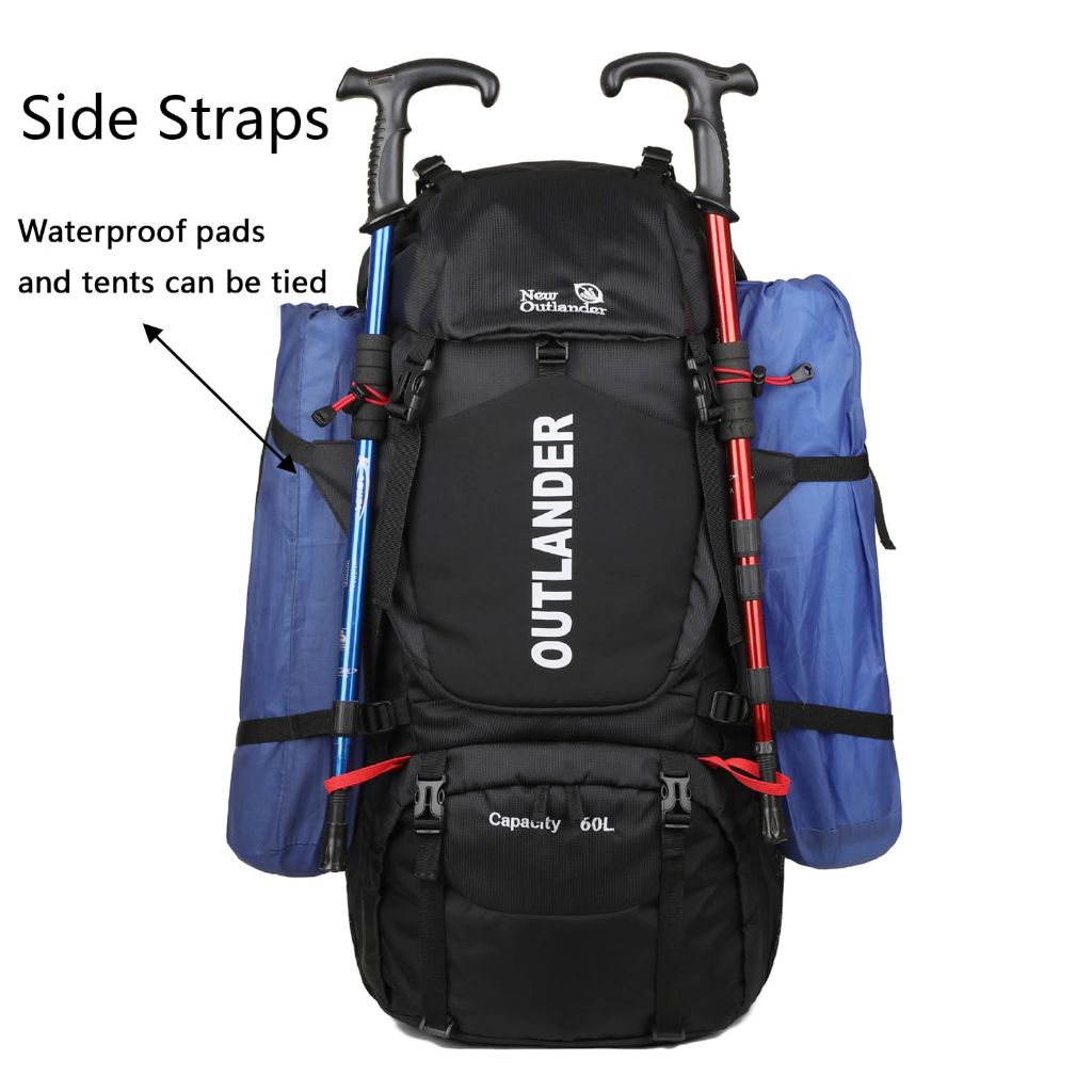 VelleyHiker 60L Hiking Camping Backpack with Rain Cover, Waterproof, Large Capacity