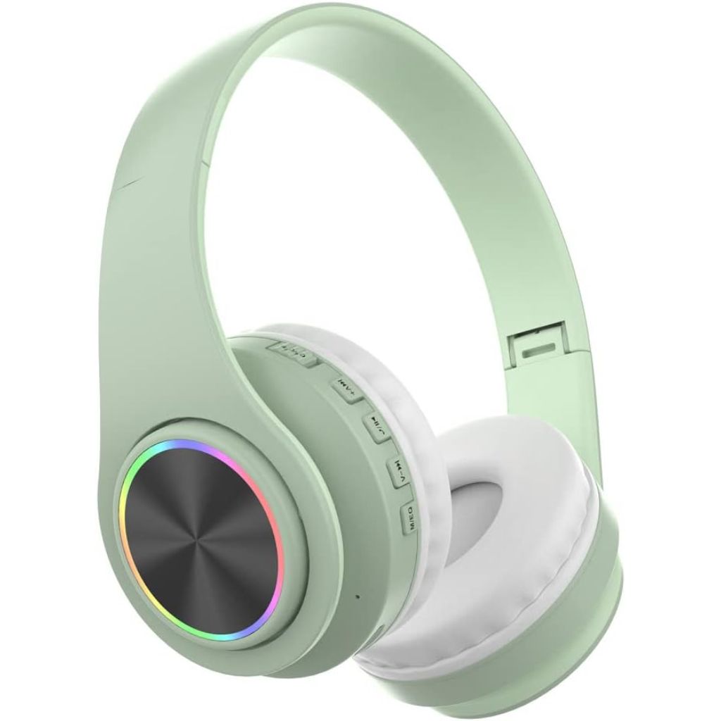 T39 Bluetooth Wireless Gaming Headset - Foldable Lightweight Over-Ear Headphones, Built-in Microphone, 20 Hours Battery,Gaming Headphones with Mic for Mobile Device… (Green)