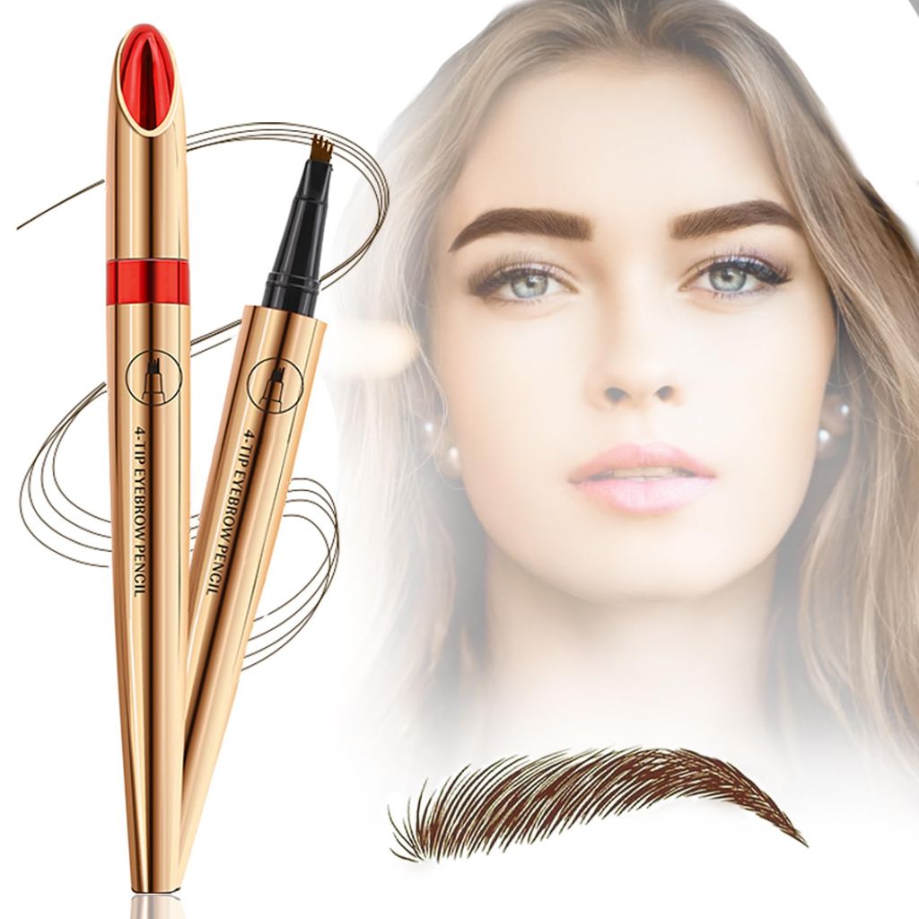Yanqina  4 Micro-Fork Tip Precision Eyebrow Pencil Waterproof 24H #2 Dark Brown