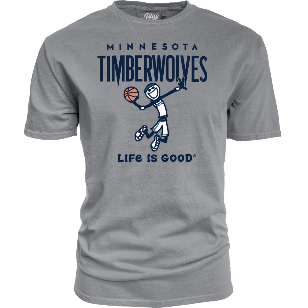 SZ M, Blue 84- Minnesota Timberwolves, Life is Good T-Shirt Ringspun Basketball Jake,