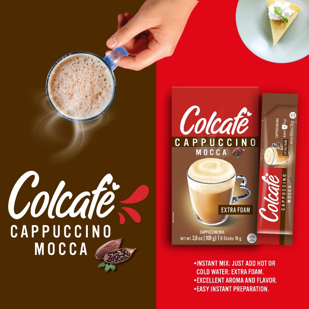Colcafe Instant Mocca Cappuccino, 6 sticks per pack, Pack of 2