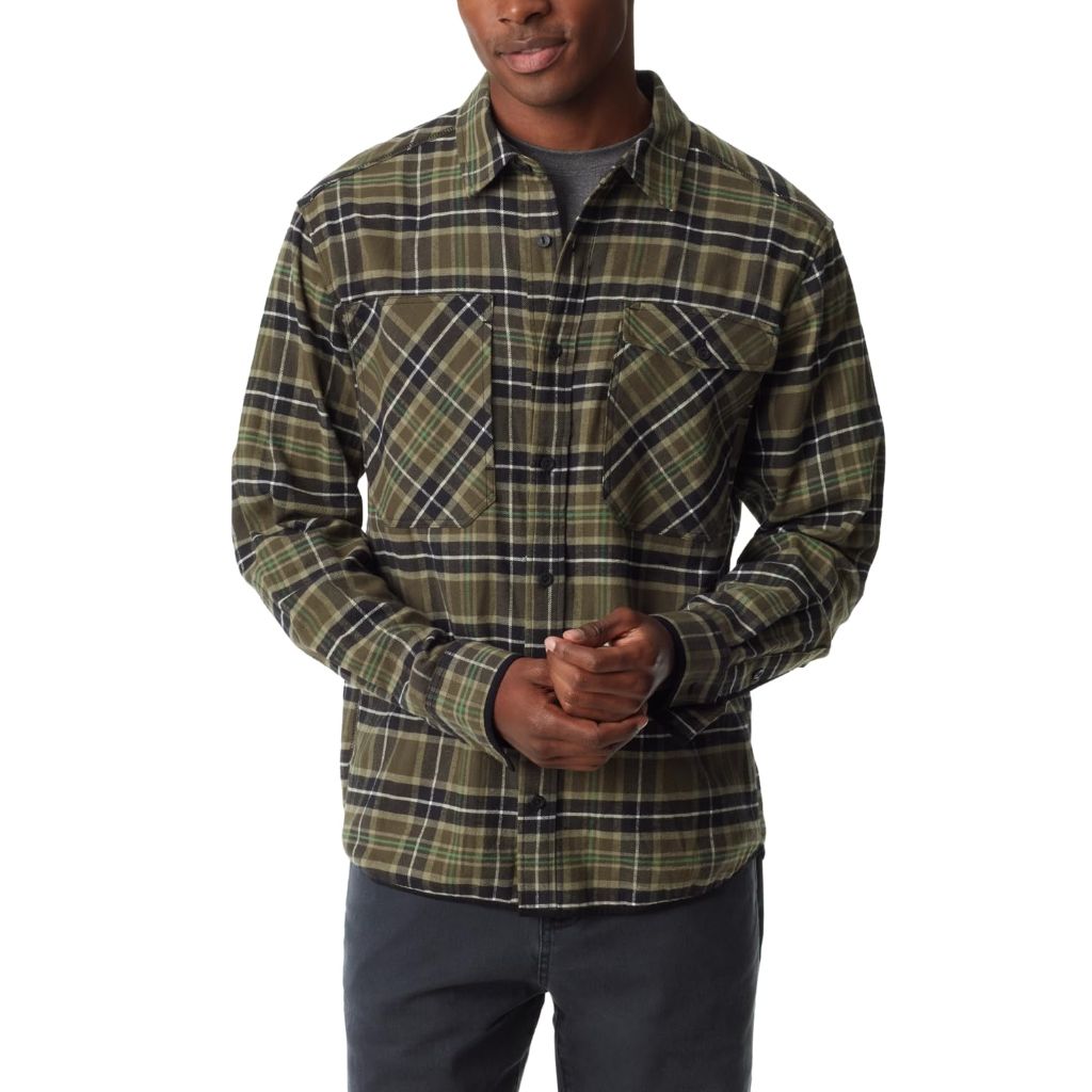 BASS Outdoor Men’s Stretch Flannel Button Front Shirt - size S