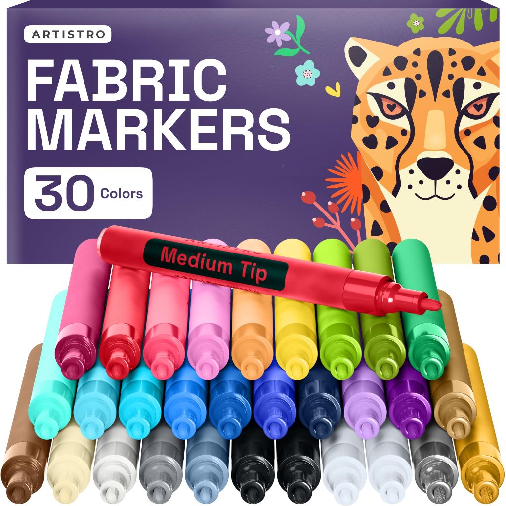 ARTISTRO 30 Fabric Markers - Medium Tip