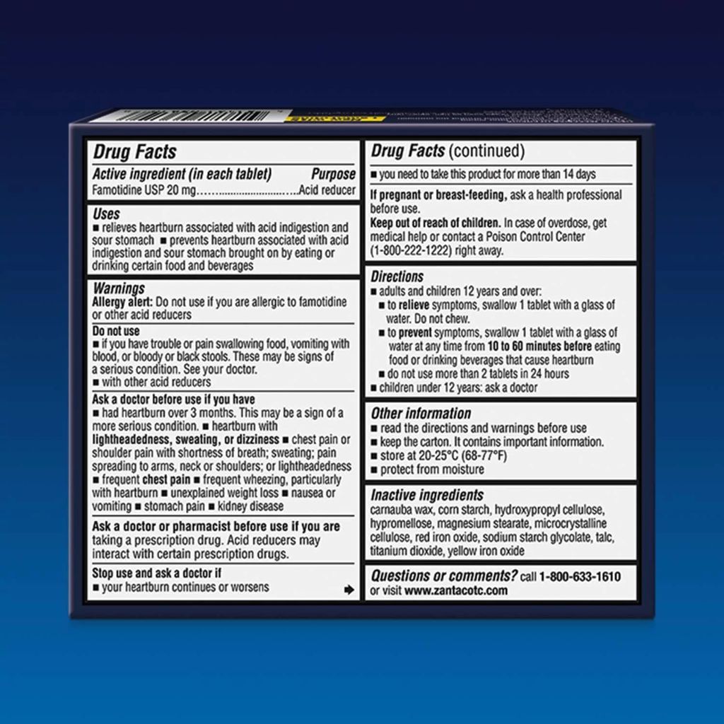 Zantac 360 Maximum Strength Tablets, 50 Count, Heartburn Prevention and Relief, 20 mg Tablets