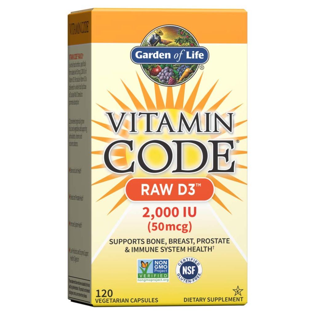 Garden of Life D3 - Vitamin Code Raw D3 2000 IU, 120 Capsules *Packaging May Vary*