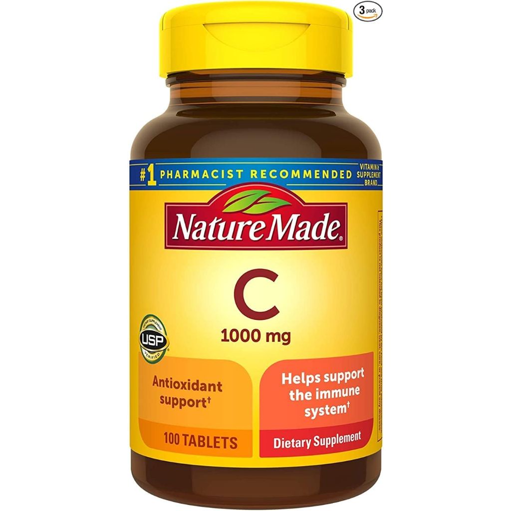 Nature Made Vitamin C 1000 mg Tablets, 100 Count to Help Support the Immune System
