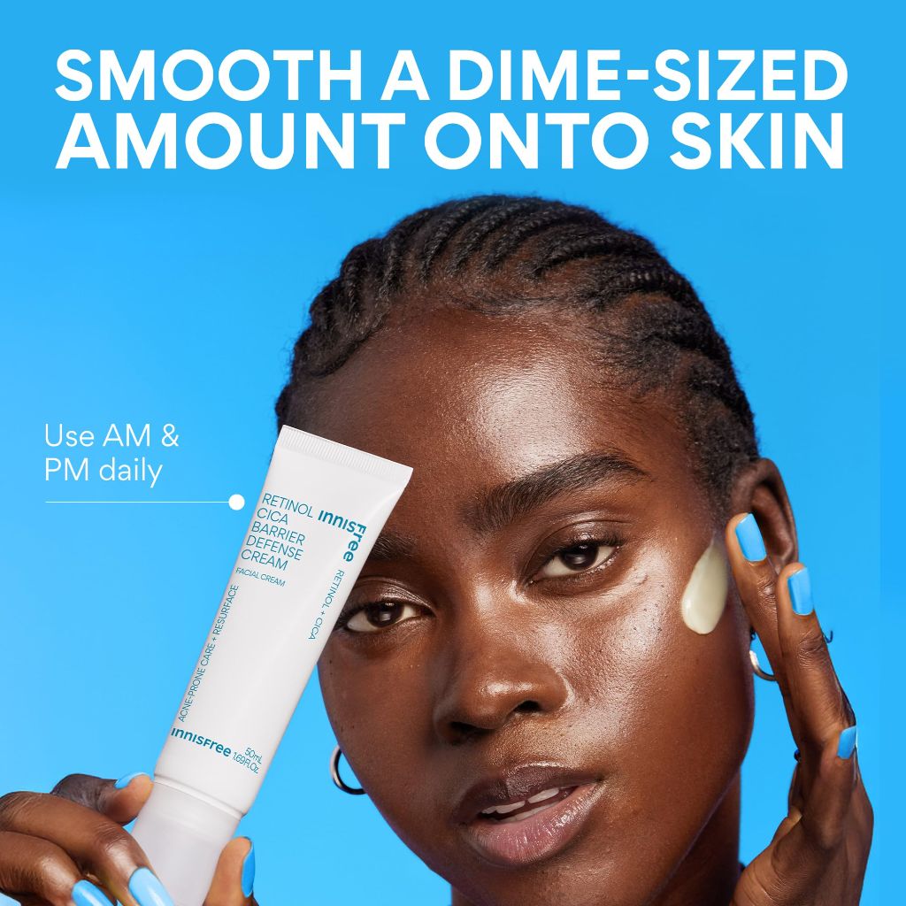 Innisfree Retinol Cica Barrier Cream, Korean Moisturizer with Madecassoside