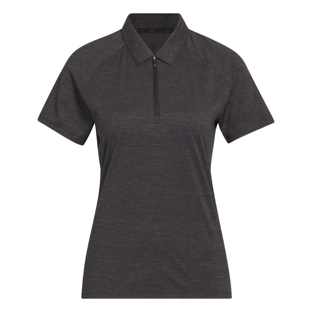 adidas Women's Ultimate365 Heather TWISTKNIT Polo Shirt - Black/Gray, Large