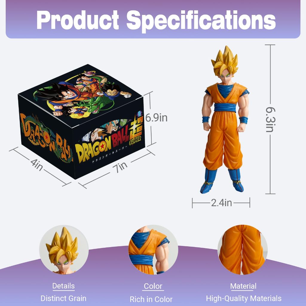 Anime Super Hero Action Figures Set, 7.8" Energy Style Character Models - 8pcs.