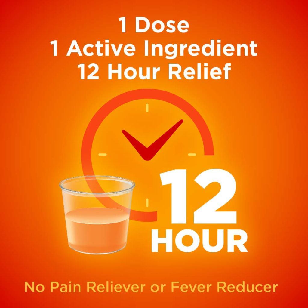 Amazon Basic Care 12 Hour Cough DM Syrup, Orange Flavor Cough Medicine, Cough Relief, 5 fl oz (1-Pack)