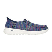 Skechers Women's Hands Free Slip-Ins Go Walk Joy Moc Toe Casual Shoe, Navy/Multi, 6.5 US