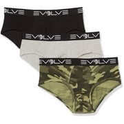 EVOLVE Men's Cotton Stretch 3 Pack No Show Briefs