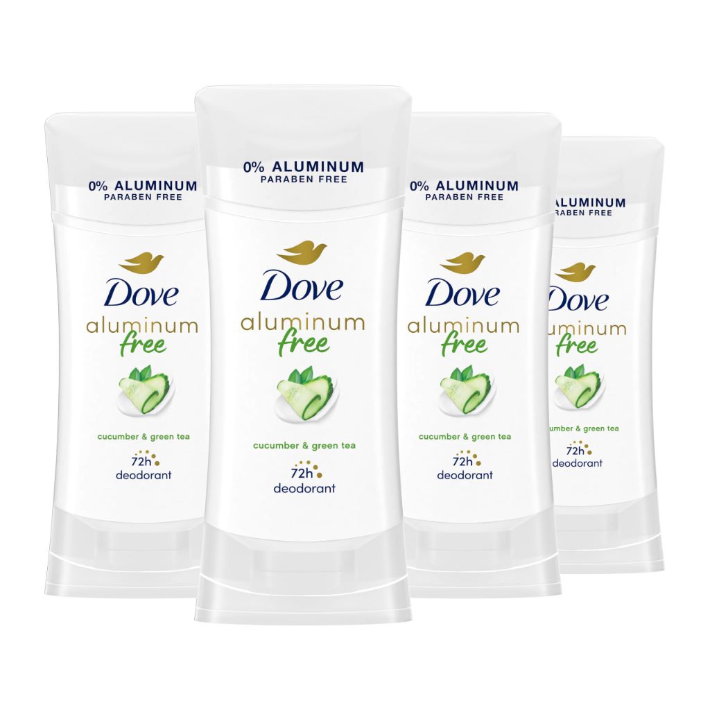 Dove Women's Aluminum Free Deodorant Stick - Cucumber and Green Tea, 2.6 oz (4 Pack)