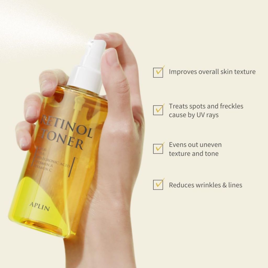 APLIN Retinol Toner with AHA, PHA, Hyaluronic Acid, Vitamins A & C - 8 fl. oz.