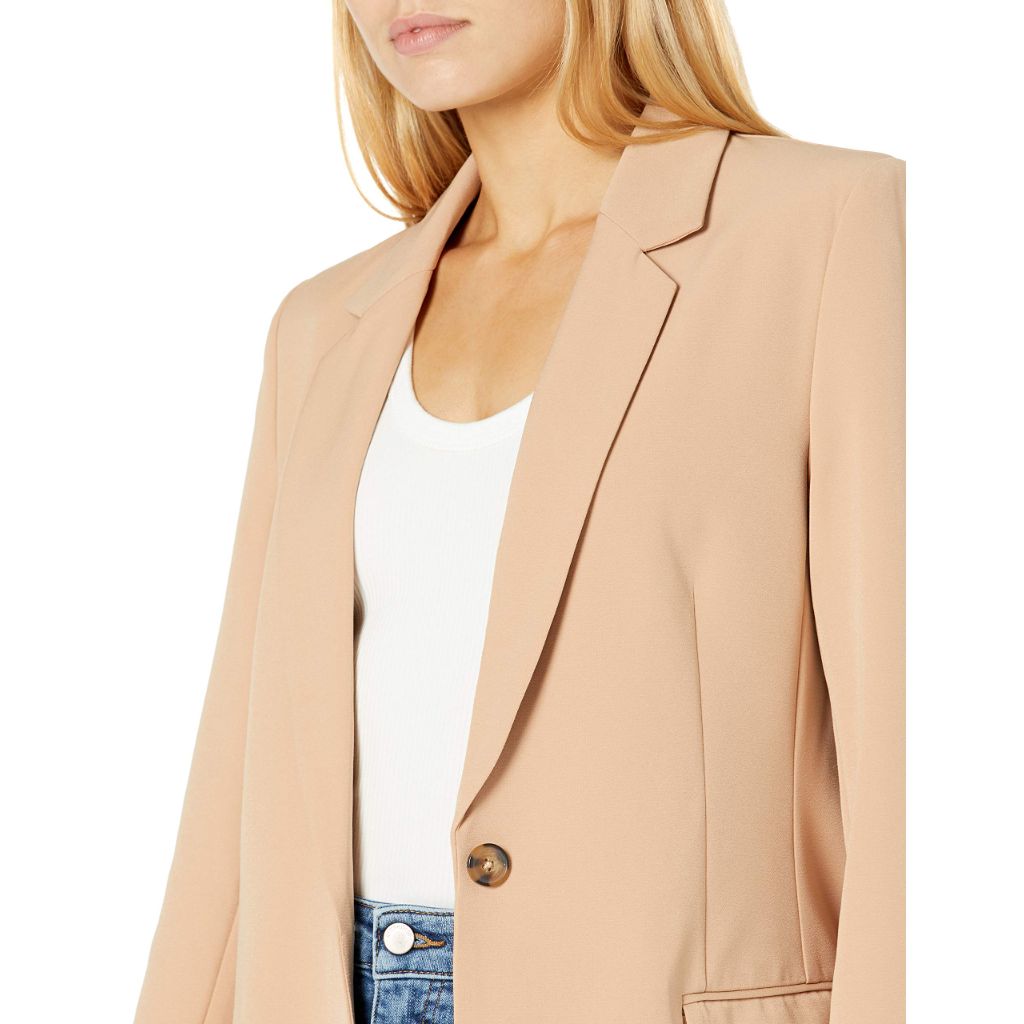The Drop Women's Blake Long Blazer, Praline, X-Small