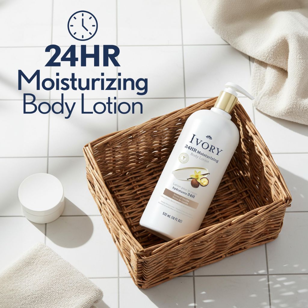Ivory Hand & Body Lotion, 24hr Moisturizing, Vanilla Scent, 18 fl oz