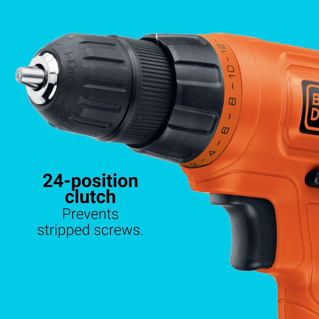 BLACK+DECKER 20V MAX POWERCONNECT Cordless Power Drill Driver with 30 Piece Bit Set, Battery and Charger Included (LD120VA)