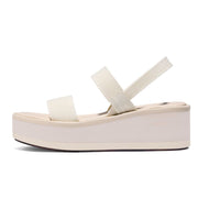 MeiLuSi White Platform Sandals Wedges for Women 2025 Walking Sandals Spring Summer Platform Casual Shoes Slip On size 9