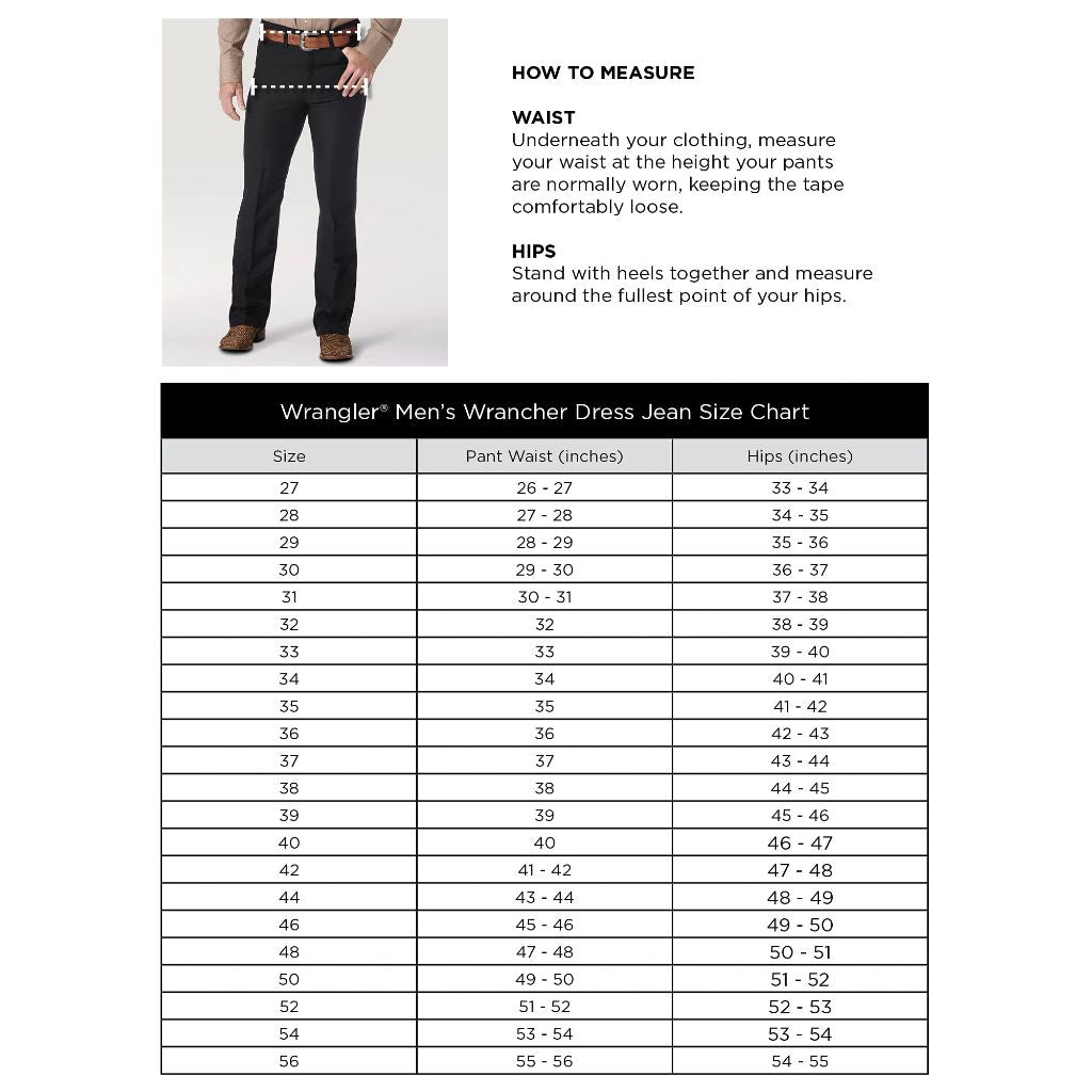 Wrangler Men's Wrancher Regular Fit Dress Jeans - Black, 48W x 32L