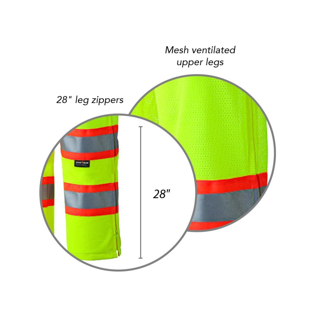Pioneer High Visibility Reflective Traffic Safety Overalls - Bib Pants/Coveralls with Suspenders - Yellow/Green