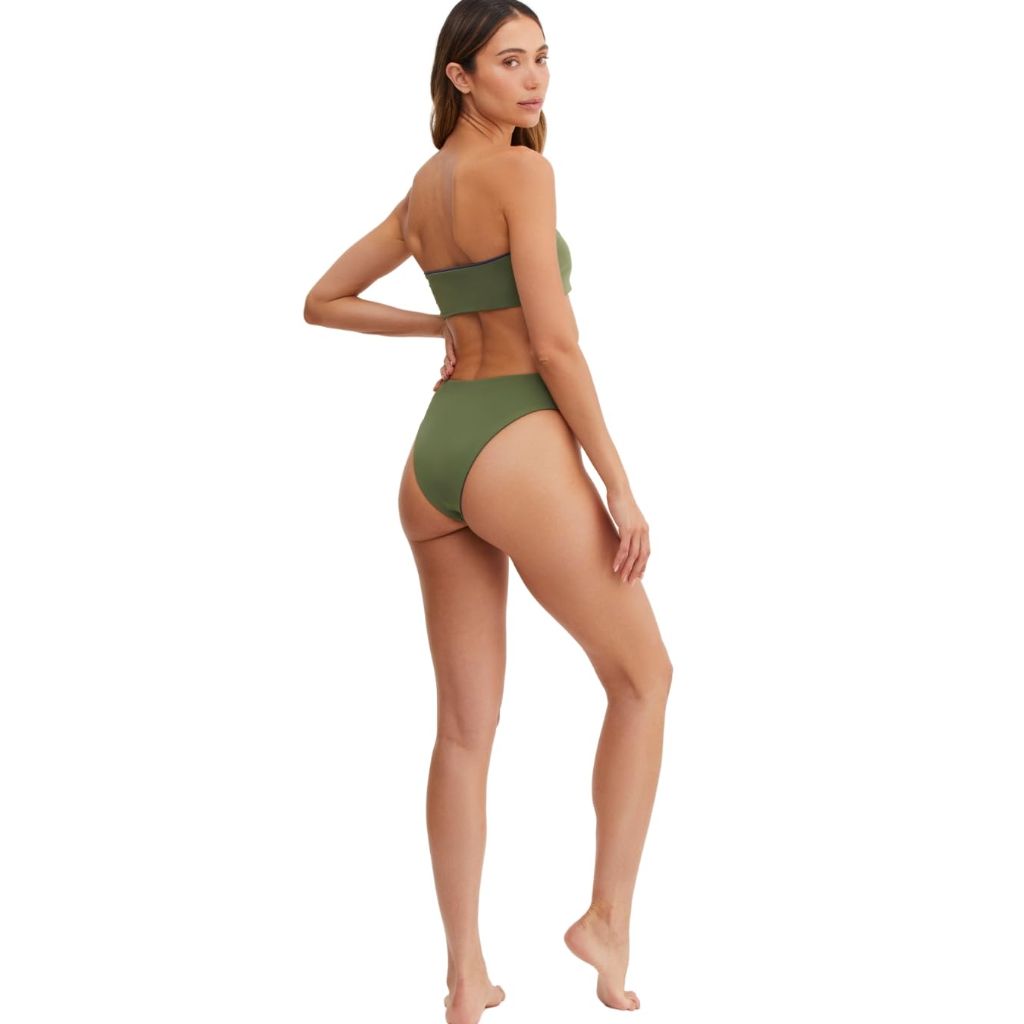 SZ 12 Gottex Women's Standard Endless Summer Reversible Bandeau Bikini Bra, Ink Olive