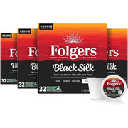 Folgers Black Silk Dark Roast Coffee Keurig K-Cup Pods, 128ct